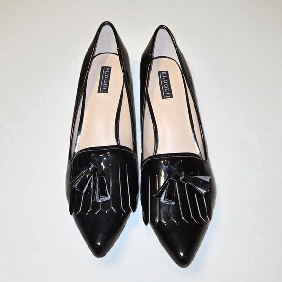 Eloquii Black Patent Leather Tassel Loafers – Size 11 - Picture 1 of 5